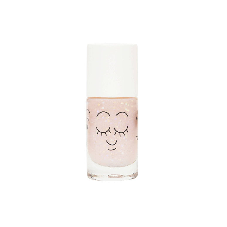 Polly - transparent pink glitter kid nail polish