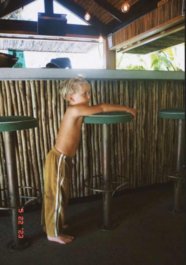 twin stripe pant olive