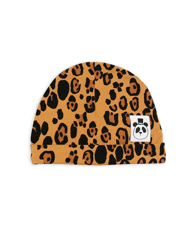 MINI RODINI Basic leopard baby beanie