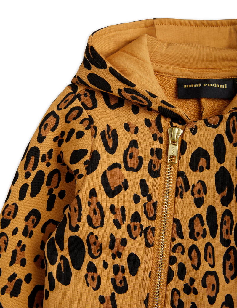 MINI RODINI Basic leopard sweat onesie