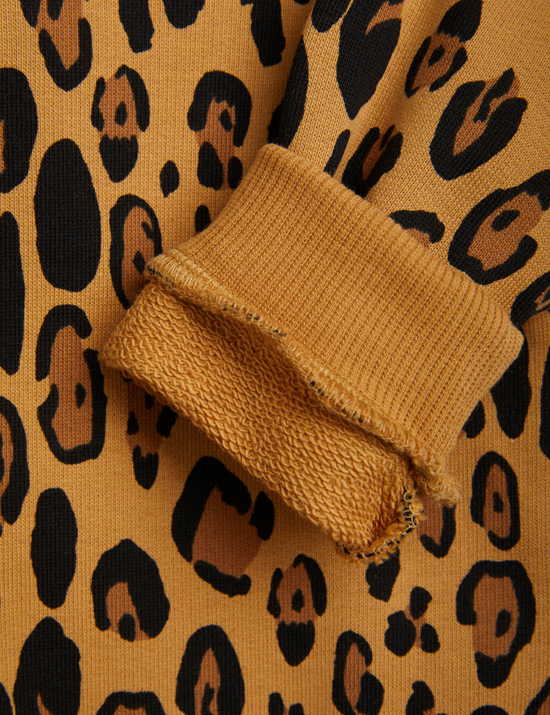 MINI RODINI Basic leopard sweat onesie