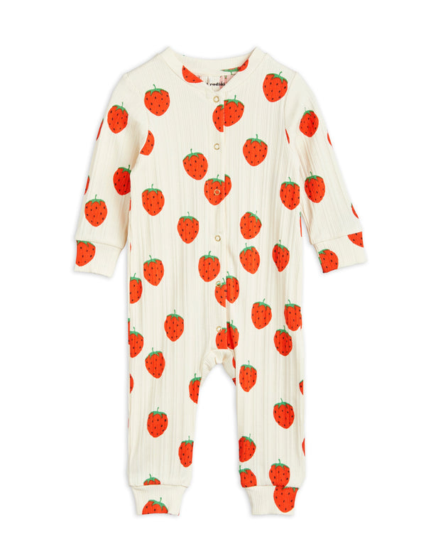 MINI RODINI Strawberries jumpsuit baby